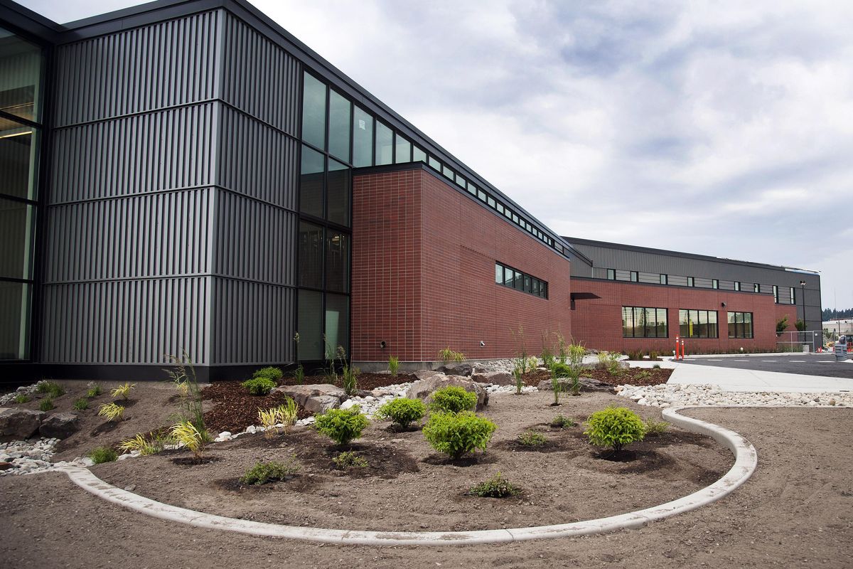 The two-story, 43,000-square-foot Spokane Teaching Health  Center will open in August. (Dan Pelle / The Spokesman-Review)