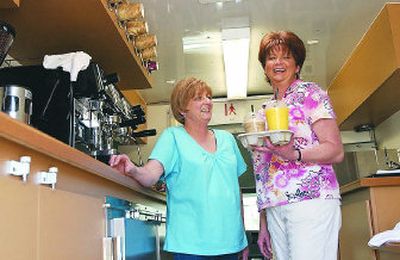 
Marie Bartlett, left, and her daughter, Ann Polyniak, run The Coffee Cruiser, a mobile coffee and expresso bar that delivers to Spokane Valley businesses. 
 (J. BART RAYNIAK / The Spokesman-Review)
