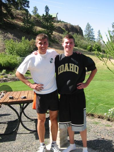 Chris Ennis, left, and Conaer Monroe, spent part of their summer running and biking across Washington. Monroe, an employee of Green Cupboards, said the trip was enjoyable and allowed both of them a great look at the state without any carbon emissions of a car trip. (Courtesy GreenCupboards.com)