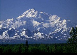 
Mount McKinley rises above the horizon as seen from Talkeetna, Alaska, where climbers board small planes bound for the Kahiltna Glacier to start their climb of North America's tallest peak. 
 (The Spokesman-Review)
