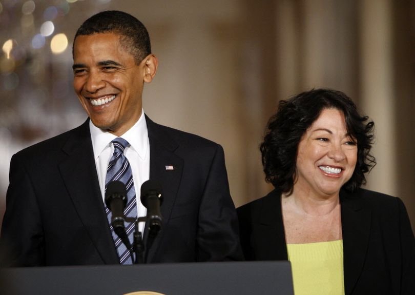 President Barack Obama announces federal appeals court judge Sonia Sotomayor as his nominee for the Supreme Court on Tuesday, May 26, 2009, in an East Room ceremony at the White House. (Associated Press)