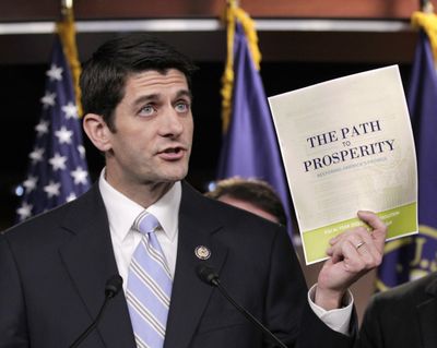 House Budget Committee Chairman Paul Ryan touts his 2012 federal budget during a news conference last year. (Associated Press)