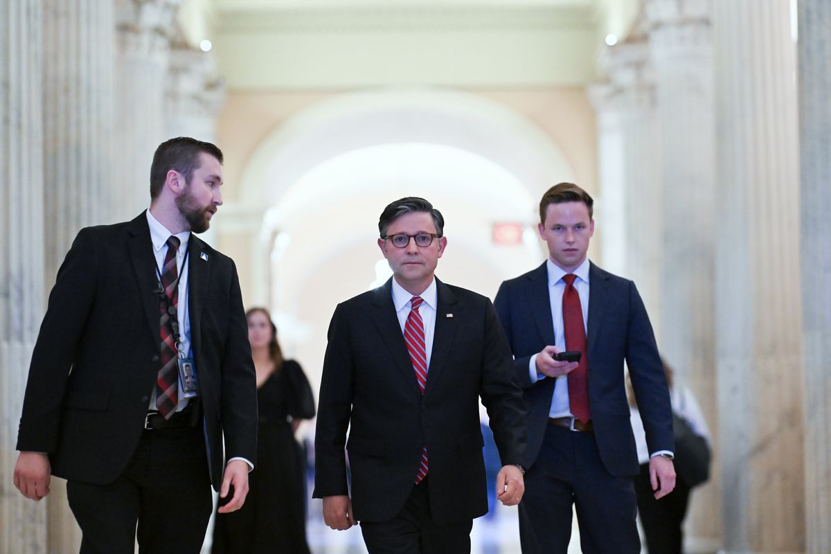 House Speaker Mike Johnson (R-Louisiana) in May at the Capitol. MUST CREDIT: Matt McClain/The Washington Post  (Matt McClain/The Washington Post)