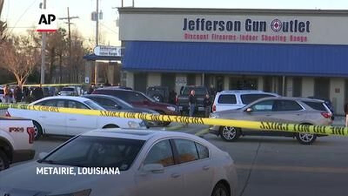 A person went into a gun store and shooting range in a New Orleans suburb and fatally shot two people Saturday, causing customers and staff to open fire on the shooter, said a sheriff.