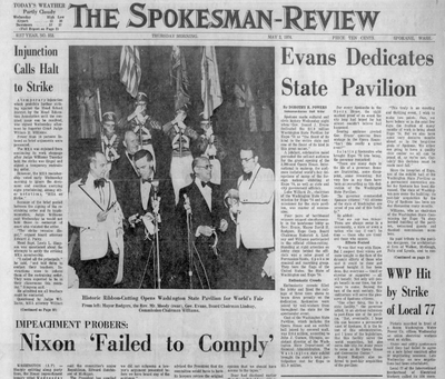 The inaugural concert of the Washington State Pavilion (aka Spokane Opera House, aka the First Interstate Center for the Arts) was the social event of the decade, The Spokesman-Review’s society columnist wrote in the newspaper’s edition on May 2, 1974.  (Spokesman-Review archives)