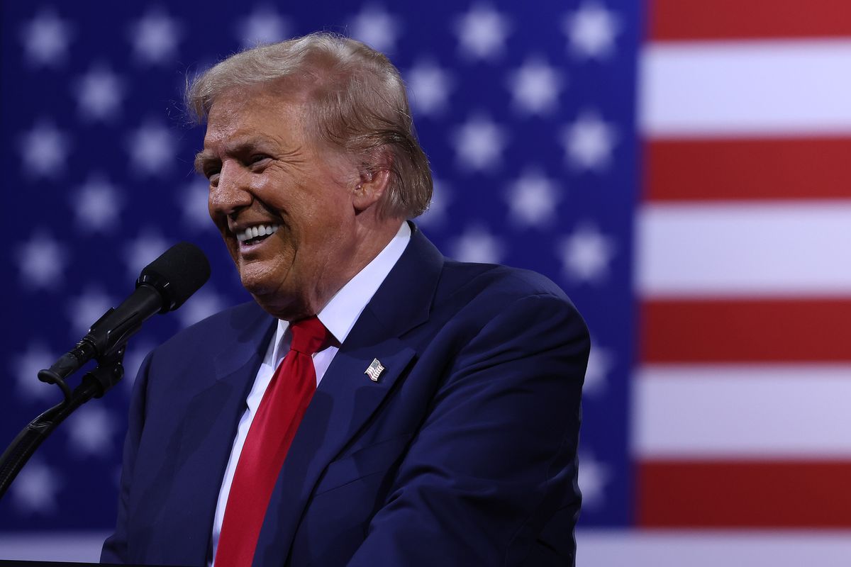 Republican presidential nominee, former U.S. President Donald Trump, speaks during a campaign event at the Linda Ronstadt Music Hall on Sept. 12, 2024, in Tucson, Arizona. Former President Donald Trump held a campaign event to speak on the economy.   (Justin Sullivan/Getty Images North America/TNS)