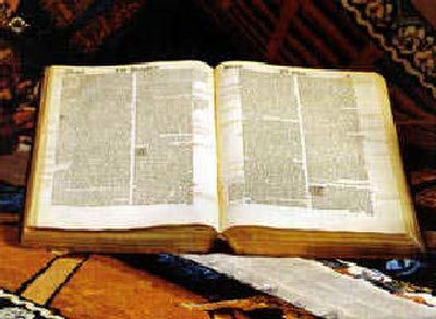 
A centuries-old Matthew-Tyndale Bible.
 (Greatsite.com / The Spokesman-Review)