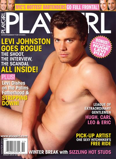 This undated photo provided by Playgirl magazine shows the cover featuring Levi Johnston, the teen father of Sarah Palin's grandson on an upcoming print version of Playgirl magazine. The 19-year-old former finance of Palin's daughter was a huge hit on the magazine's Web site, and the publisher expects the same results with the newly resurrected print version hitting newsstands Feb. 22. (Playgirl)
