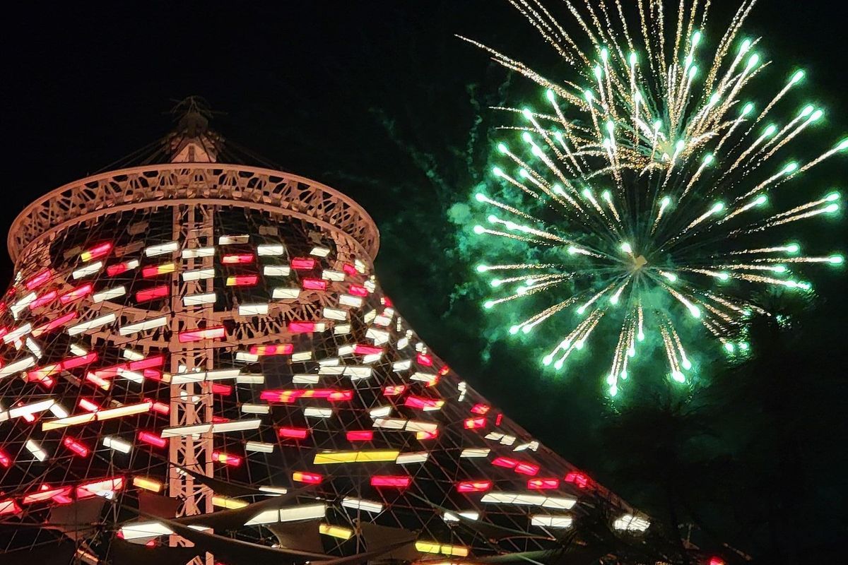 Fireworks light the night sky about the U.S. Pavilion as part of the annual Lunar Near Year Celebration.  (Courtesy)