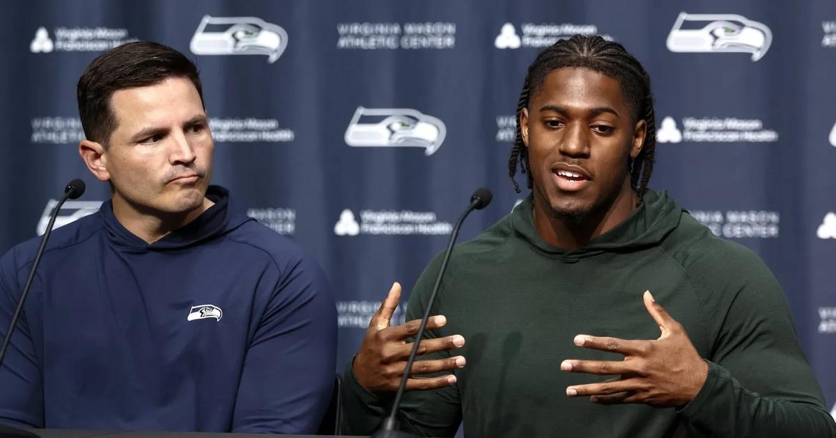 Seahawks introduce first-round pick Jadarian Price to Seattle