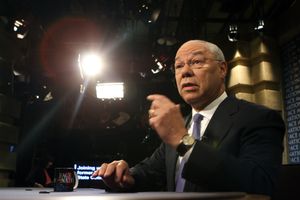 Colin Powell appears on the CBS talk show "Face the Nation."  (Associated Press / The Spokesman-Review)