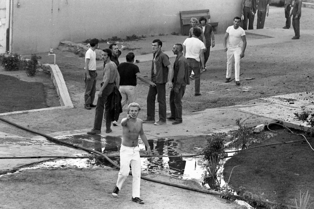 Prisoners riot at the former Idaho State Penitentiary in east Boise on Aug. 10, 1971. (Associated Press)