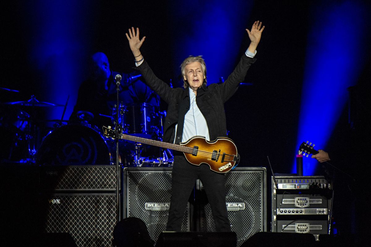 Paul McCartney will perform April 28 in Spokane. He is shown here at the Austin City Limits Music Festival
