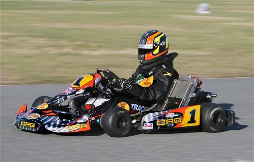 NASCAR Sprint Cup Series driver Jamie McMurray takes his No. 1 Bass Pro Shops go-kart, decked out like the car he'll drive during Daytona Speedweeks, while participating in Daytona KartWeek By Cometic Gasket events at Daytona International Speedway
