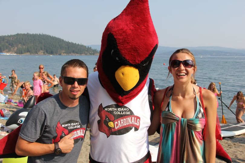 Cecil, the North Idaho College mascot, greets participants at the 2014 Cecil's Summer Splash event at the school beach on Lake Coeur d'Alene. (Courtesy)
