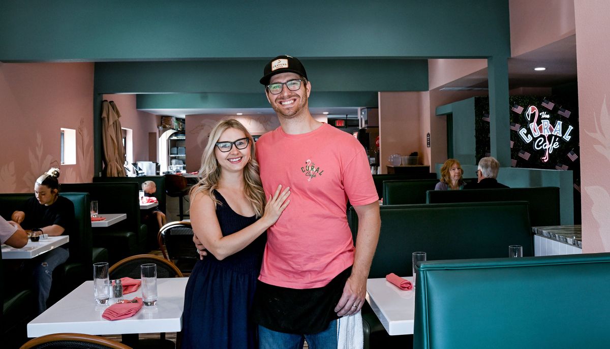 Celine and Danny Griffin are the owners of recently opened Coral Cafe in Coeur d’Alene at 1524 Sherman Ave.  (Kathy Plonka/The Spokesman-Review)