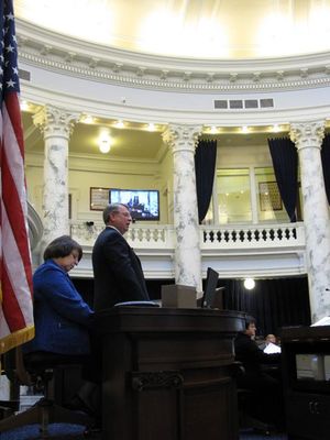 House Speaker Lawerence Denney presides over the House on Monday. (Betsy Russell)