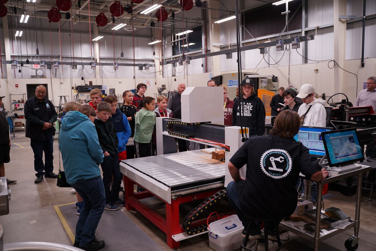 Core Plus Aerospace offers high school students opportunities to learn about manufacturing jobs, apprenticeships, and college programs. (Courtesy Core Plus Aerospace)