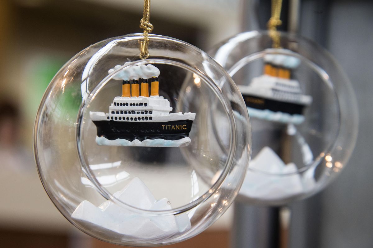 Titanic merchandise is available at the MAC for the the Titanic: Artifacts Exhibition. (Dan Pelle / The Spokesman-Review)