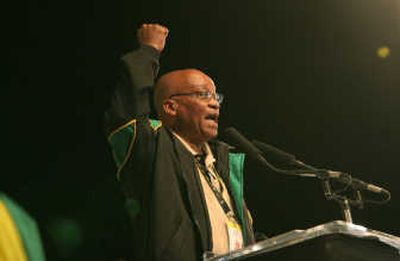 
Jacob Zuma addresses delegates as the African National Congress party's 52nd conference in Polokwane, South Africa, came to an end Thursday. Associated Press
 (Associated Press / The Spokesman-Review)