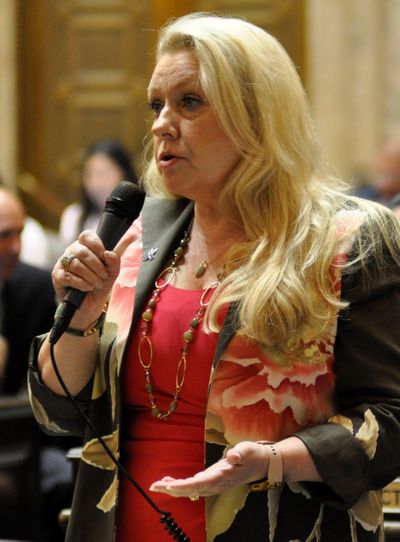 OLYMPIA – Rep. Jenny Graham, R-Spokane, argues in favor of a compromise drug possession bill that she said leaves neither side 