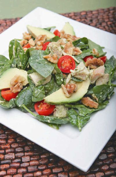 
Spinach Salad with Chicken, Avocado, Walnuts and Lemon Basil Dressing
 (Silk Soymilk / The Spokesman-Review)