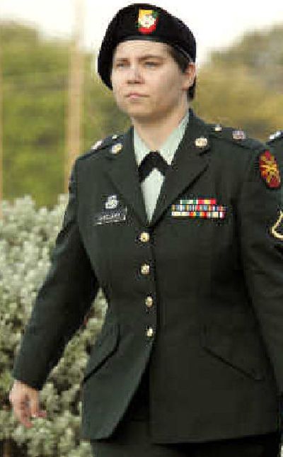 
U.S. Army Pfc. Lynndie R. England was convicted Monday in for her role in the prisoner abuse scandal at Iraq's Abu Ghraib prison.
 (Associated Press / The Spokesman-Review)