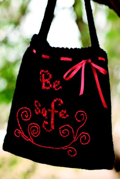  This “Be Safe” tote was inspired by the “Twilight” vampire book and movie series.  (Associated Press)