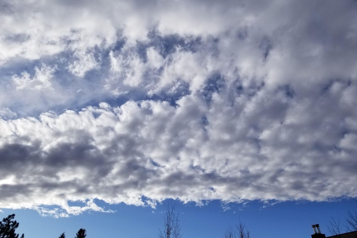 Puffy cloud: These mid-level altostratus clouds that appeared above Pullman on March 23, 2020, are indicative of moisture in that part of the atmosphere. (Courtesy of David Johnson / For The Spokesman-Review)
