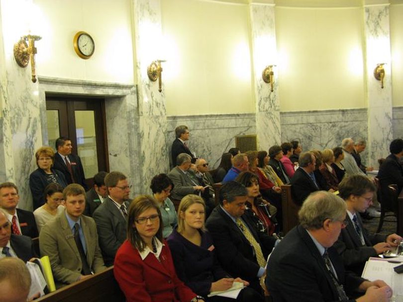 There's a full house for the public school budget hearing in the Joint Finance-Appropriations Committee on Thursday morning. (Betsy Russell)