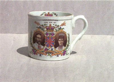 
Mug produced for 1911 coronation of George V. 
 (The Spokesman-Review)