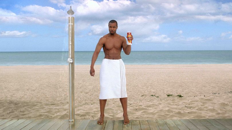 This video grab from an Old Spice advertisement provided by Procter & Gamble Co. shows ex-football player Isaiah Mustafa. (Associated Press)