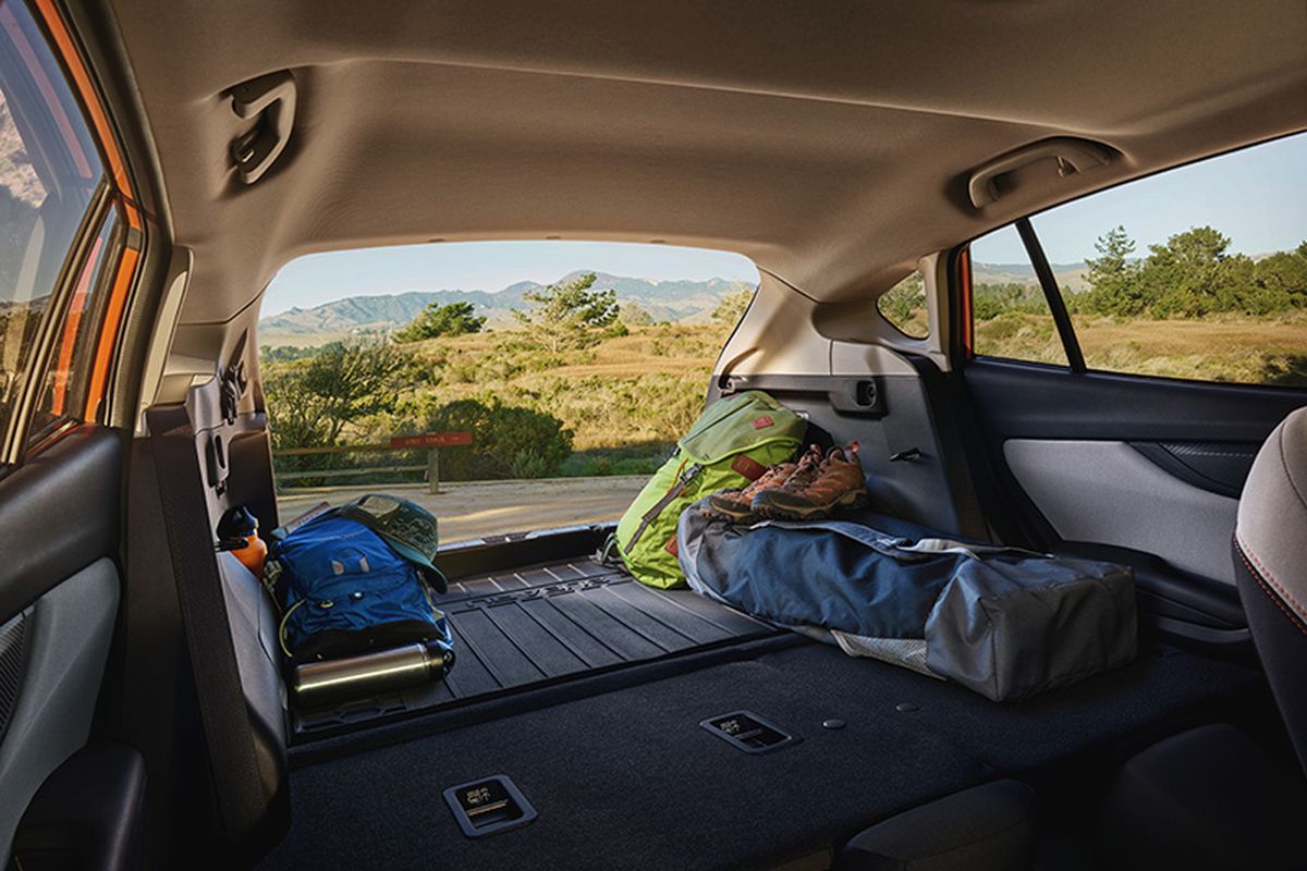 Cargo space grows by 3 cubic feet. The hatch opening is 4 inches wider and the rear wheelhouses are farther apart. (Subaru)