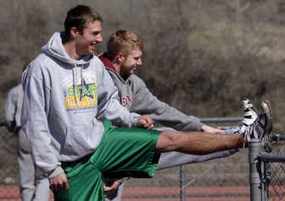 
Case Parker of East Valley High School is one of the top sprinters in the state. He runs the 200 and 400 meters. He finished second in the state last year. 
 (J. BART RAYNIAK / The Spokesman-Review)