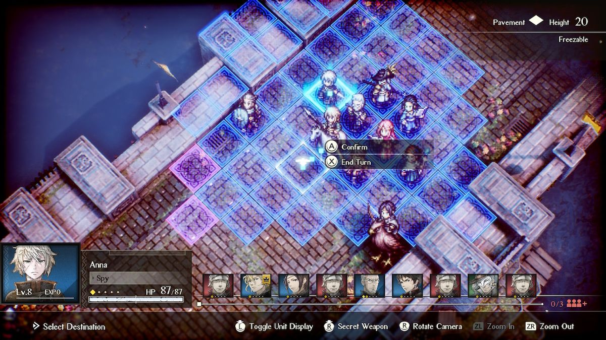 Turn-based strategy with terrain-dependent advantages and disadvantages make the combat offered in “Project Triangle Strategy” complex and rewarding.  (Square Enix Co. Ltd.)