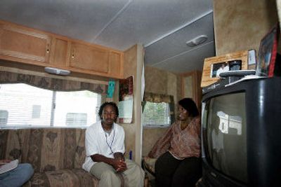 
Beverly Blount and her son Jonathan talk to a reporter in their trailer assigned to them by Dow Chemical last week in Hahnville, La. 
 (Associated Press / The Spokesman-Review)