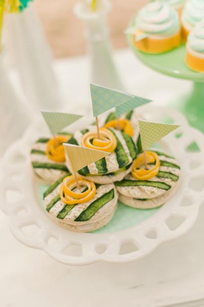 Designers and stylists Maureen Anders and Adria Ruff use a palette of mint, aqua, yellow and lime green for a gender neutral baby shower in Tega Cay, S.C.