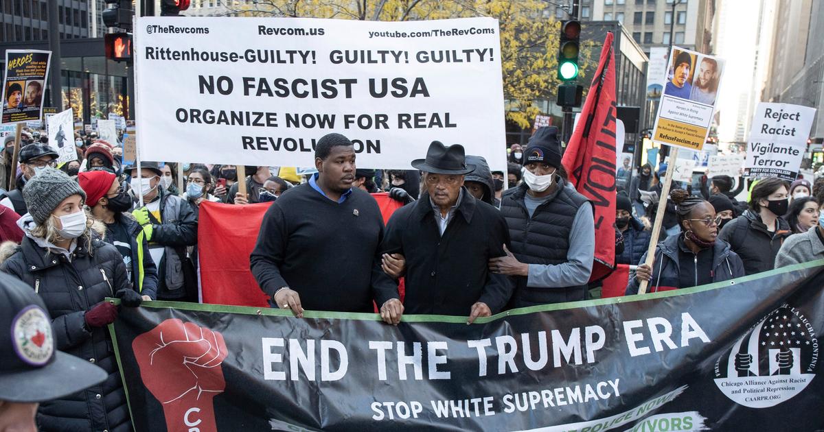 Protesters trace route Kyle Rittenhouse took in Kenosha