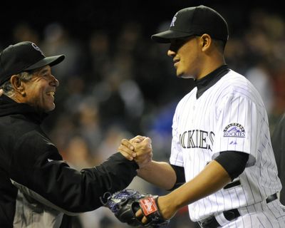 Rockies’ Jhoulys Chacin shut out the Cubs in 5-0 victory. (Associated Press)