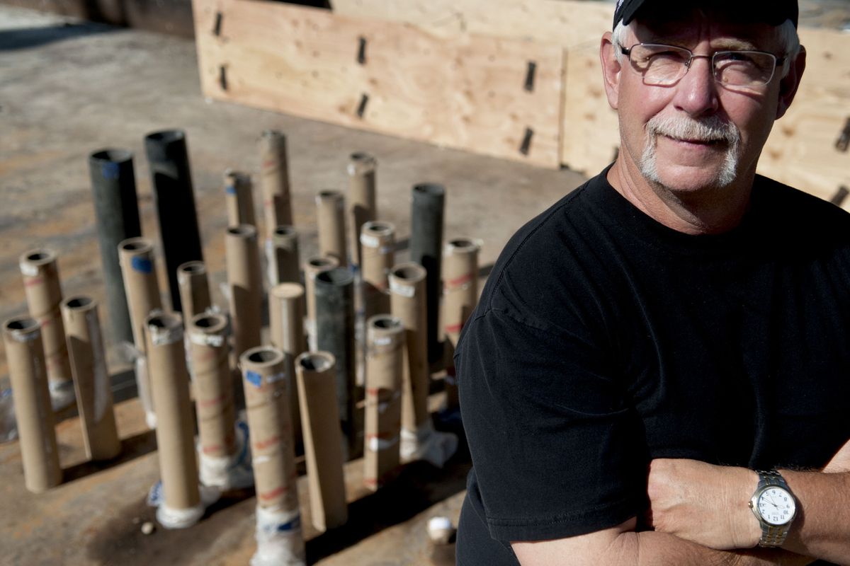 “These are the guns,” said Rich Vaughan of Entertainment Fireworks Inc. about the mortars behind him in Coeur d’Alene on July 2. His company provides fireworks shows for downtown Spokane, Coeur d’Alene and Spokane Indians home games. (Kathy Plonka)