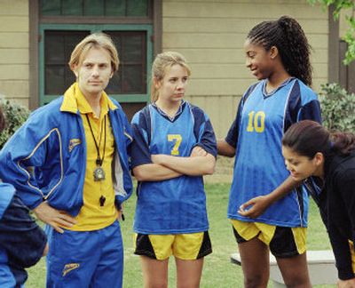 
Katija Pevec, second from left, and Jessica Williams, second from right, are soccer players in a scene from Nickelodeon's 