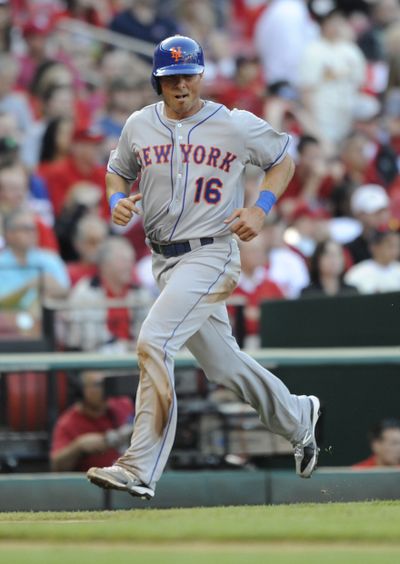 Rick Ankiel scored a second-inning run Monday in his debut with the Mets in a 6-3 loss at St. Louis. (Associated Press)