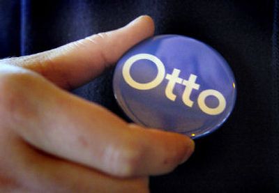 
Friends wore Otto buttons on Tuesday to honor him. 
 (The Spokesman-Review)