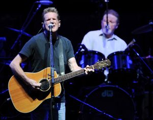 Musicians Glenn Frey, left, and Don Henley of the Eagles perform at Madison Square Garden on Nov. 8, 2013, in New York. (Photo by Evan Agostini/Invision/AP)