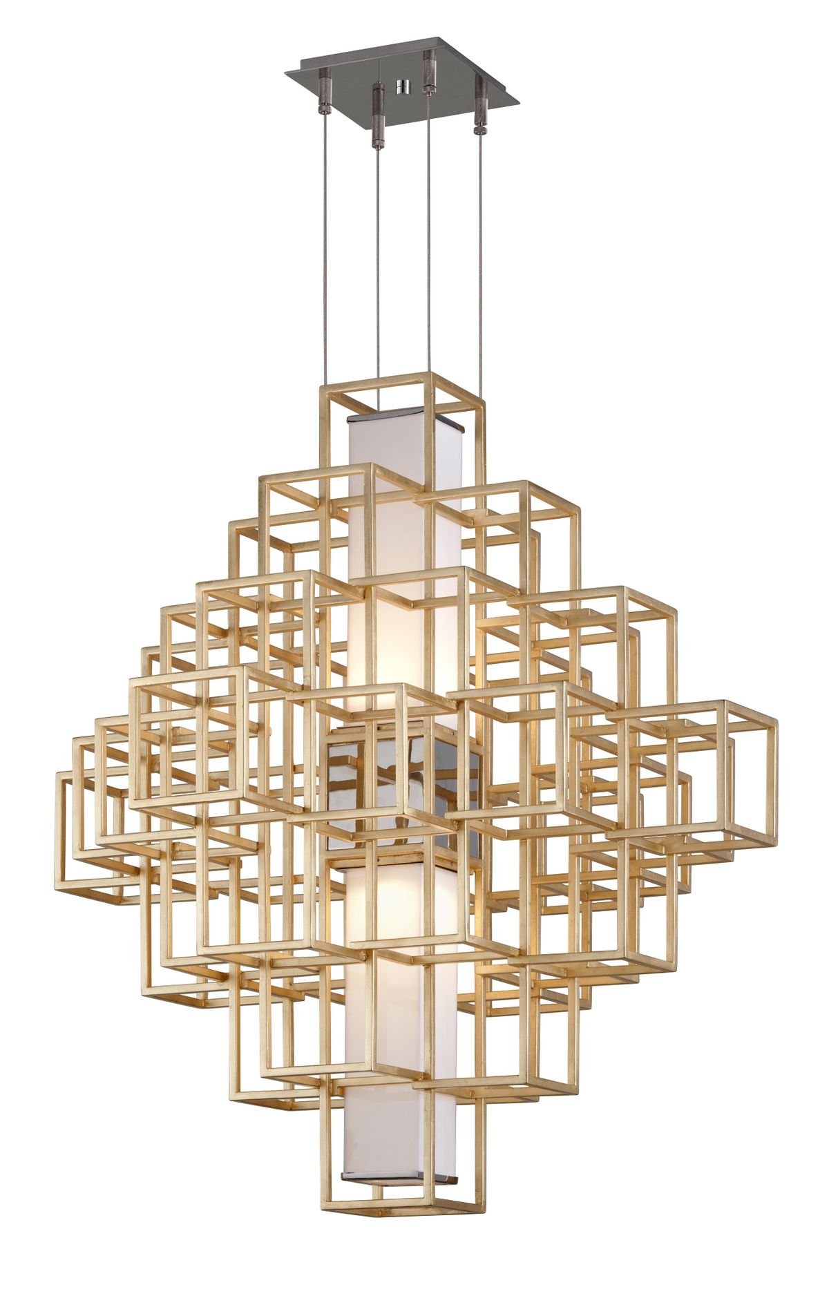 This undated photo provided by Corbett Lighting shows their Metropolis LED Pendant light. (Corbett Lighting)