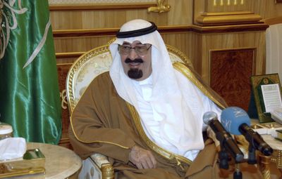 King Abdullah of Saudi Arabia is seen during a meeting in Riyadh, the Saudi capital, on Saturday.  (Associated Press / The Spokesman-Review)