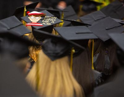 Students attend their graduation ceremony Friday, May 11, 2018, at the College of Southern Idaho in Twin Falls (Pat Sutphin / Times-News)