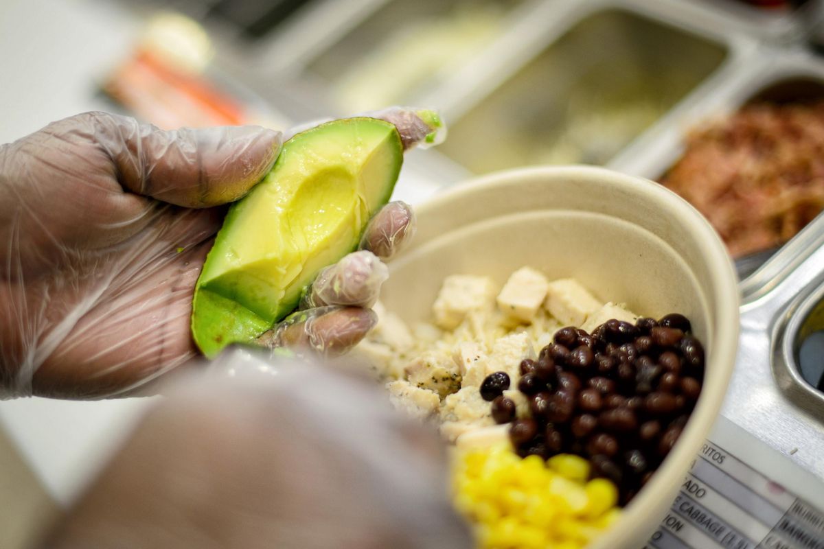 A Pangoa Bowl is created at Freshii restaurant at a  Target store on Jan. 6, 2016, in Minneapolis.