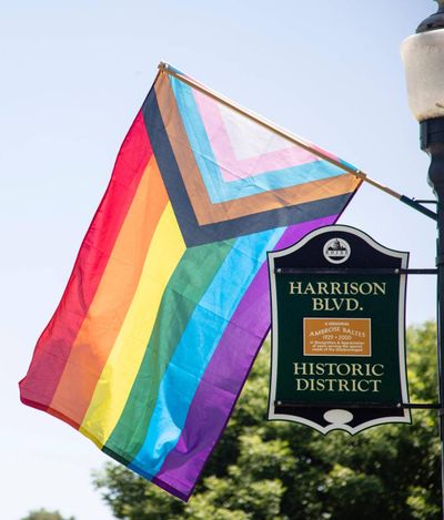 Boise Pride Festival flags were again stolen from Harrison Boulevard this month. Flags were also stolen last June, during the annual Pride Month celebration.  (Sarah A. Miller)