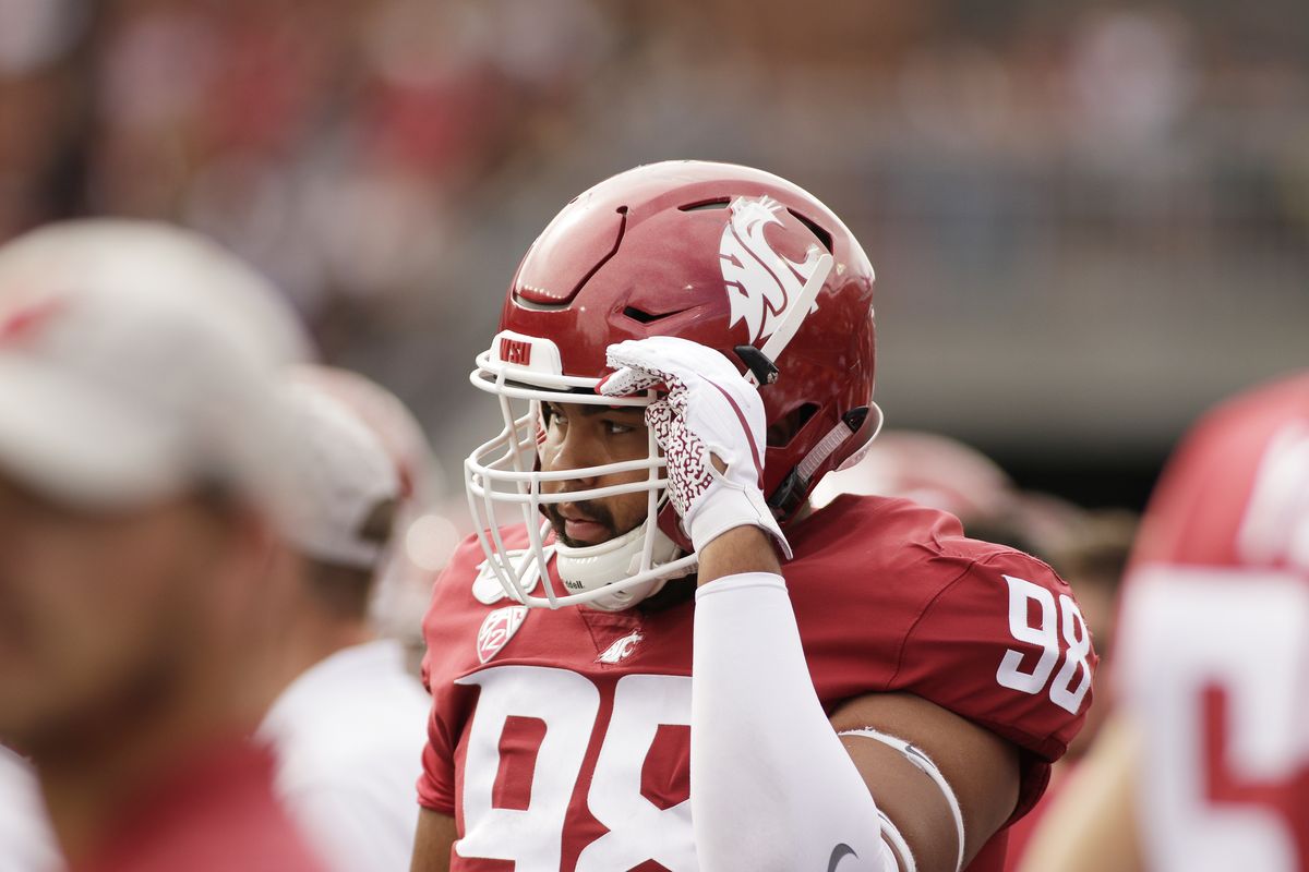 Washington State defensive lineman Dallas Hobbs has been a proponent of the NIL movement as part of the athlete-led “#WeAreUnited” group.  (Young Kwak)